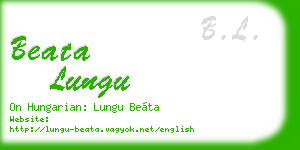 beata lungu business card